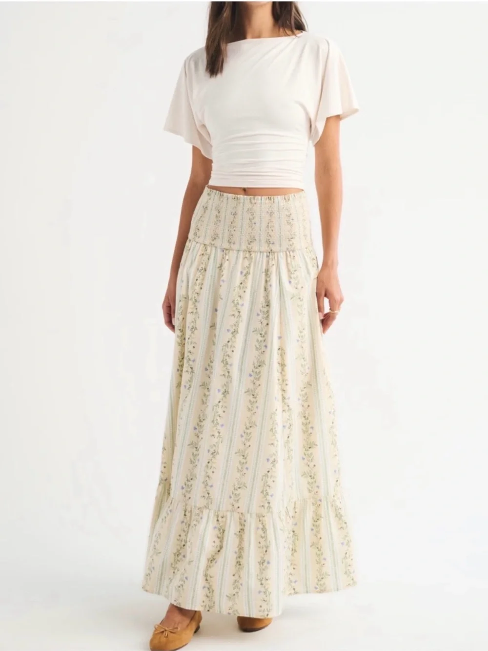 A&F Sydney Smocked Convertible Midi Dress